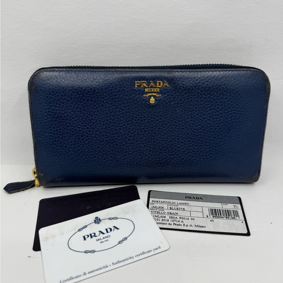 Prada Saffiano Leather Zipper Around Wallet 20850 - Picture 1 of 10